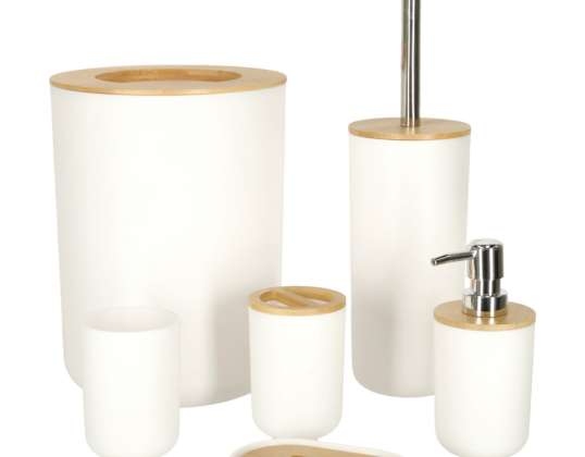 Set de baño set dispensador de cepillos set de 6 piezas blanco