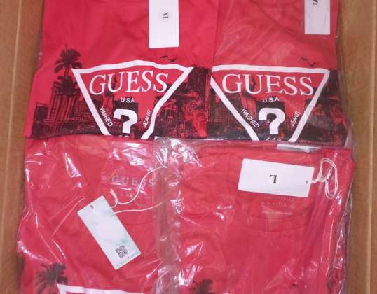 Lager av Guess T-shirts för män Mix av mönster och färger, storlekar från S till XXL