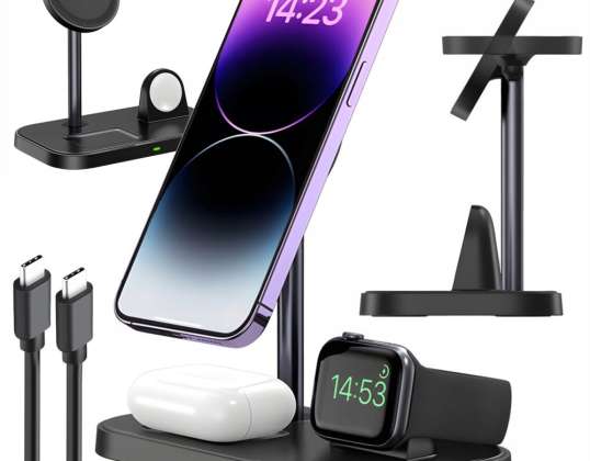 Qi Mag Safe induktivni punjač od 15 W za iPhone Apple Watch AirPods 3u1
