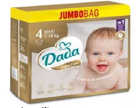 Dada Extra Care Jumbo kott ühekordselt kasutatavad mähkmed assortii suurused