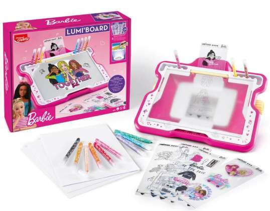 Backlit creative whiteboard for Barbie Maped drawing