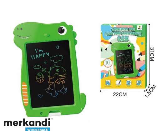 Kids Graphics Tablet 10 Inch LCD Availabe in 3 kleuren, Kids Blackboard Erasable Slate Toy voor Kids verjaardagscadeaus voor jongens en meisjes krokodil