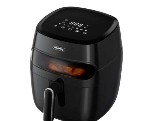 AirFryer oil-free hot fryer, 7 programs, 5.2liters, 1350W, cooltouch handle, timer 60min, LED, Touch, 200°C, 360°