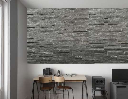 Stone Tiles Wall Covering Pietra Black 15x60 Natural Stone