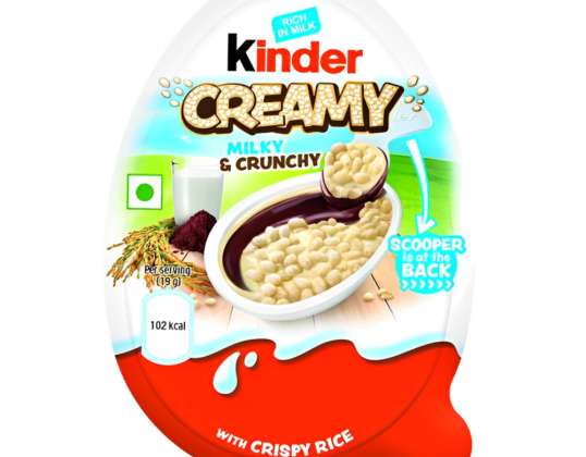 Kinder Creamy Milky &amp; Crunchy 19г - оптові упаковки для роздрібного продажу, що походять з Азії