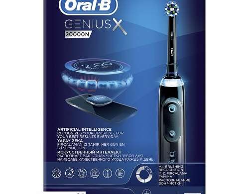 Oral B Genius X 20000 elektrinis dantų šepetėlis, juodas