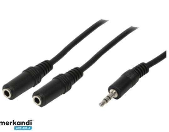 Cablu audio LogiLink 0 20m 1x3 5 până la 2x3 5 mufe stereo CA1046