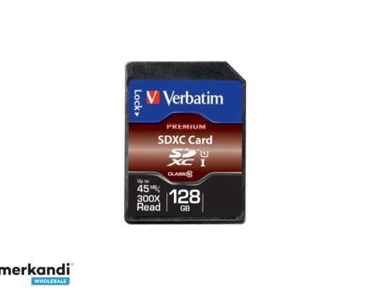 Verbatim SD Card 128GB SDXC Premium Class 10 Retail 44025