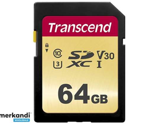Transcend SD Card 64GB SDXC SDC500S 95 / 60MB / s TS64GSDC500S