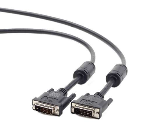 KabloXpert DVI Çift Bağlantılı Video Kablosu 1,8 m CC-DVI2-BK-6