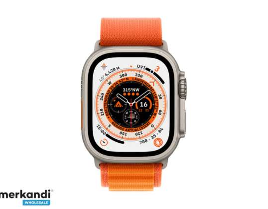 Apple Watch Ultra Titanium Cellular 49 mm, oranžs, liels — MQFM3FD/A