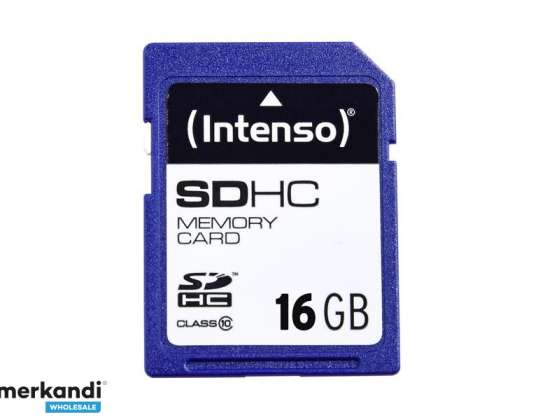 Блистерная карта памяти SDHC Intenso CL10 емкостью 16 ГБ