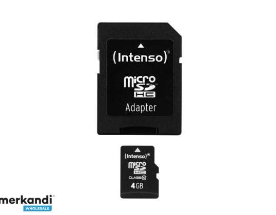 MicroSDHC 4GB Intenso adaptera CL10 blisteris