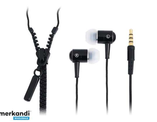 LogiLink Stereo In Ear Headset Φερμουάρ Μαύρο HS0021