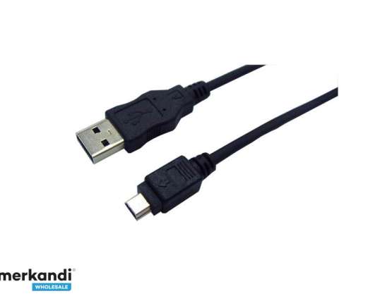 LogiLink USB 2.0 Uitbreiding A naar Mini 5 Pin 1 8m Zwart CU0014