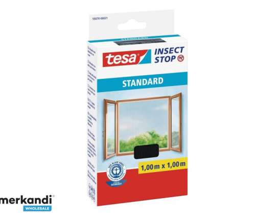 Tesa Insect Stop Vliegenscherm Standaard 1m x 1m Zwart