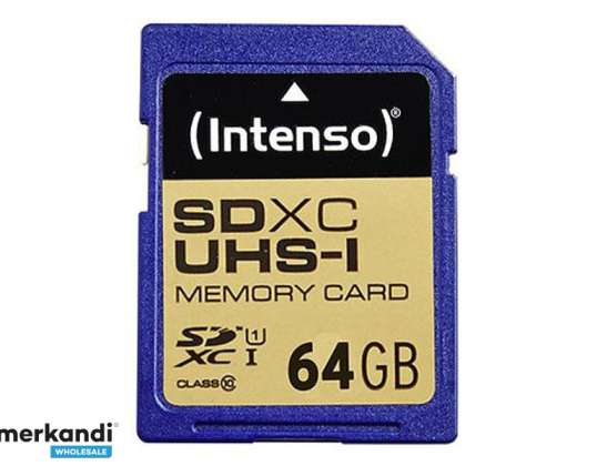 SDXC 64GB κυψέλη Intenso Premium CL10 UHS I
