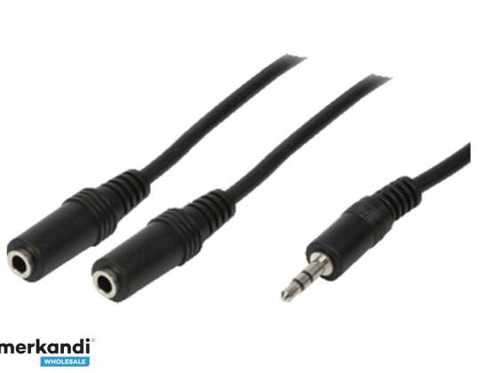 LogiLink Audio Cable 0 20m 1x3 5 to 2x3 5 Stereo Jacks CA1046