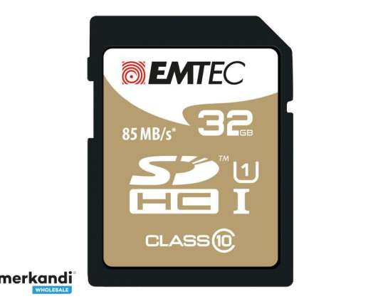 SDHC 32GB Emtec CL10 EliteGold UHS I 85MB/s läpipainopakkaus