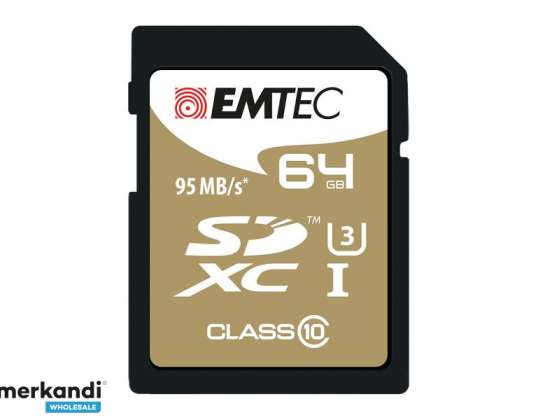 Emtec SDXC 64GB ātrums PRO CL10 95MB/s FullHD 4K UltraHD