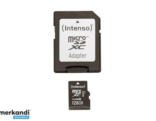 "MicroSDXC 128GB Intenso Premium CL10 UHS I" adapterio lizdinė plokštelė