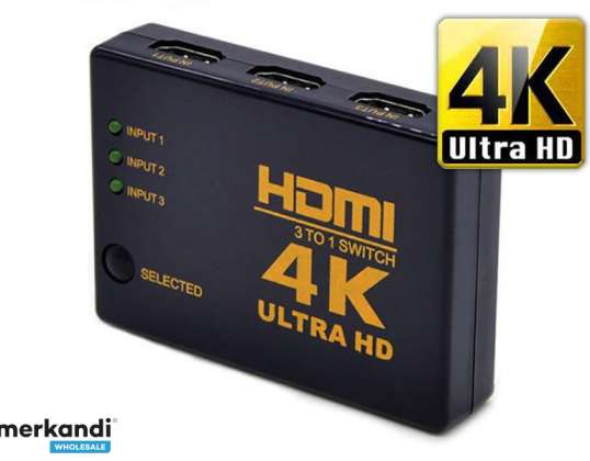 Přepínač HDMI 4K Ultra HD se 3 porty