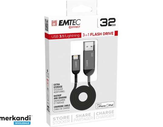 USB флаш устройство Светкавица 32GB EMTEC T750 USB3.1 Dual