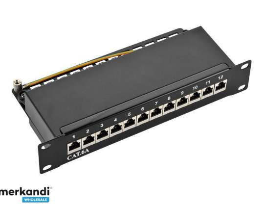 Logilink Patch Panel 10 Recessed Cat.6A STP 12 Ports Black NP0052B
