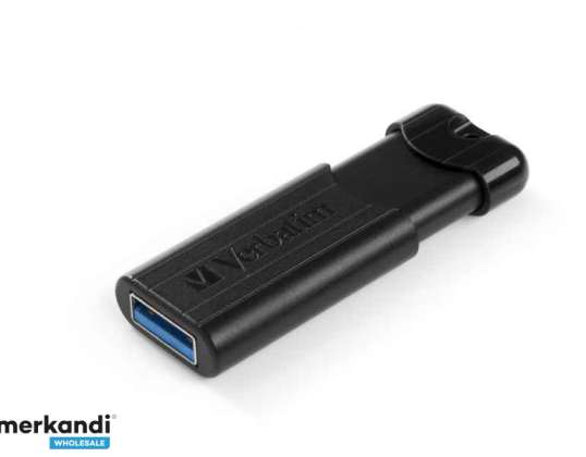 Verbatim USB atmintinė 128GB 3.0 Pin Stripe Juoda mažmeninė prekyba 49319