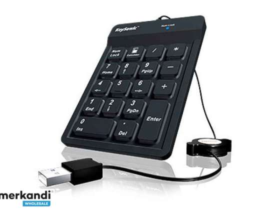 KeySonic ACK-118BK Numeriek toetsenbord USB Universeel Zwart 22084