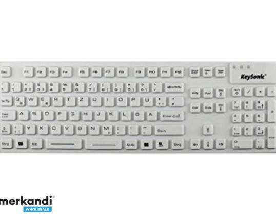 Tas Keysonic KSK-8030IN (EN) Industrial Keyboard 105T hvit bulk 28063
