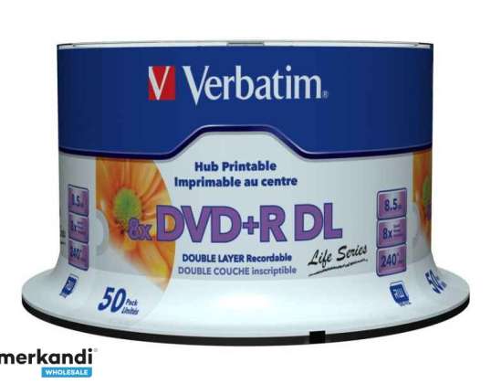 Verbatim DVD R DL 8.5 GB/240Min/8x Cakebox (50 дисков) 97693