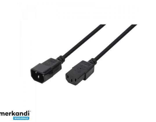 Logilink power cord extension, IEC connector 1.80m black CP091