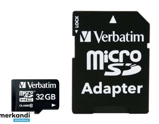Verbatim MicroSD/SDHC Card 32GB Premium Cl.10 + Adap. Retail 44083