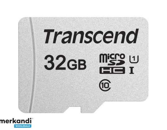 Transcend MicroSD/SDHC kaart 32GB USD300S-A w/Adapter TS32GUSD300S-A