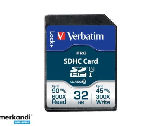 Verbatim SD-kortti 32GB SDHC PRO UHS-I Luokka 10 47021