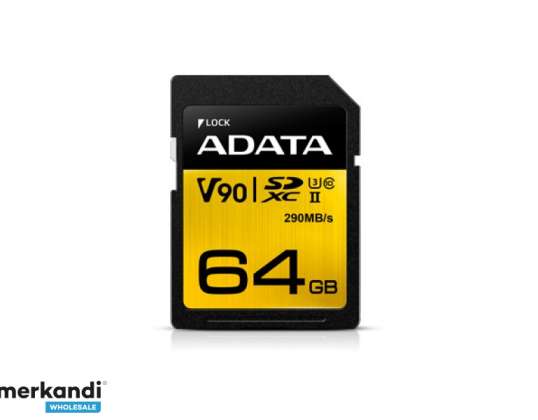 ADATA SD Card 64GB SDXC  UHS II U3 Class 10  ASDX64GUII3CL10 C