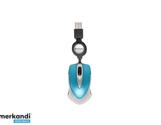 Verbatim USB Mouse Go Mini Optical Travel Caribbean Blue vähittäiskauppa 49022