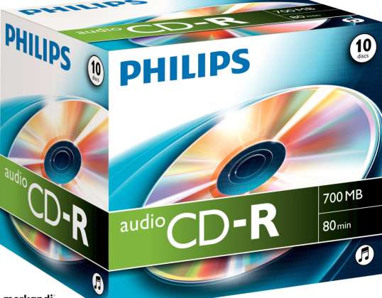 CD-R Philips Audio 80min 10pcs kutija kutije kutije za kutije za dragulje CR7A0NJ10/00