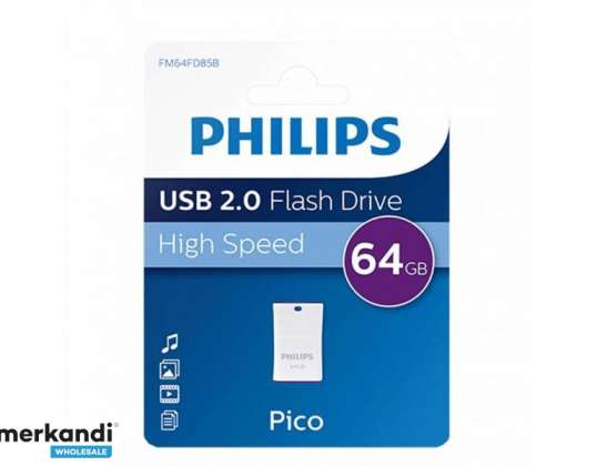Philips USB-flashdrev 64GB 2.0 USB-drev Pico FM64FD85B/00