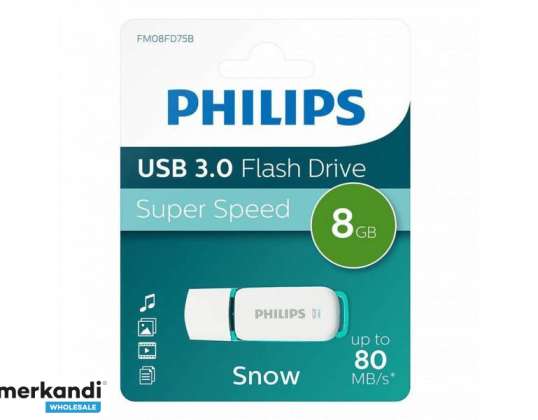 Philips USB-stick 8 GB 3.0 USB-enhet Snö supersnabb grön FM08FD75B / 00