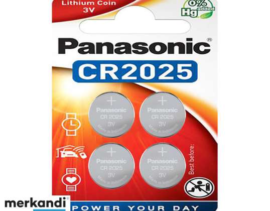 "Panasonic" akumuliatoriaus ličio CR2025 3V lizdinė plokštelė (4 pakuočių) CR-2025EL / 4B