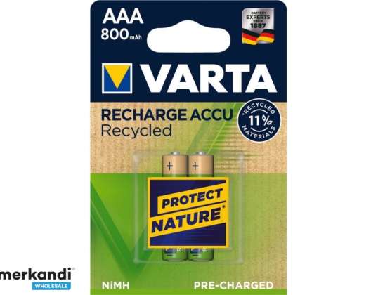 Varta Nickel-Metal Hydride Batterie AAA Micro Ni-MH (Pack de 2) 56813 101 402