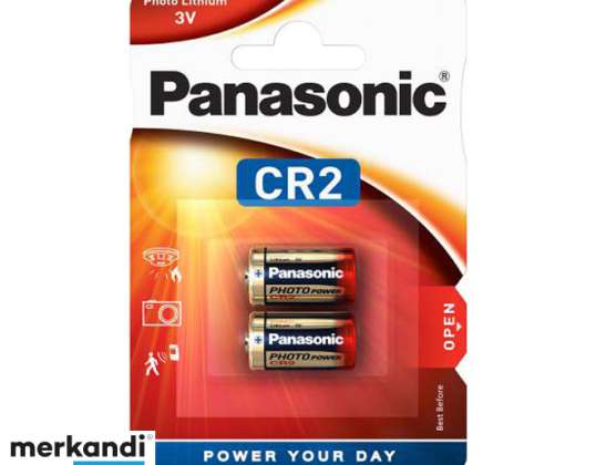 "Panasonic" akumuliatoriaus ličio nuotrauka CR2 3V lizdinė plokštelė (2 pakuotė) CR-2L / 2BP