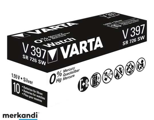 Varta Batterie Gümüş Oksit Knopfzelle 397 Perakende (10&#39;lu Paket) 00397 101111