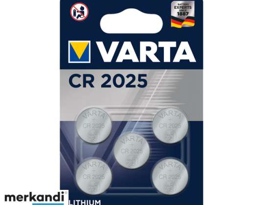 Varta Batterie Lithium  Knopfzelle CR2025 Blister  5 Pack  06025 101 415