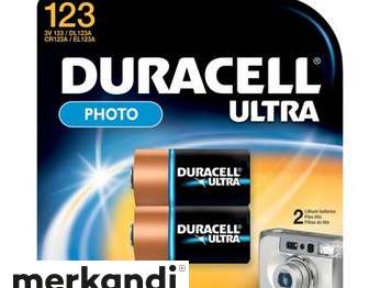 Duracell-batteri lithium CR123A 3V blister (2-pak) 020320