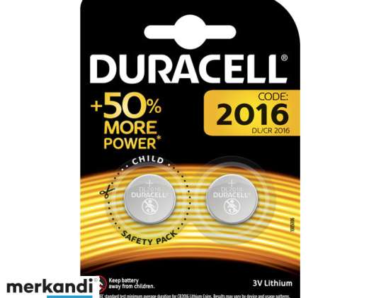 Duracell літієва батарея клітини кнопки CR2016 3В блістер (2-Pack) 203884