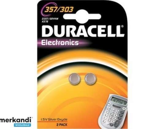 Duracell-batteri sølvoxidknap cellebatteri 357/303 Detail (2-pak) 013858