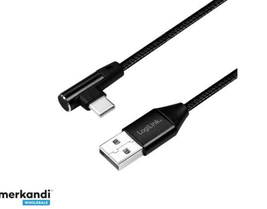 LogiLink USB spraudnis USB 2.0 līdz USB-C (90 grādu leņķī) 1,0 m CU0138